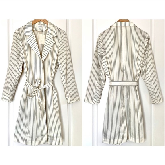 NWT GANT RUGGER Coat (Offwhite Pinstripe) - Picture 8 of 14